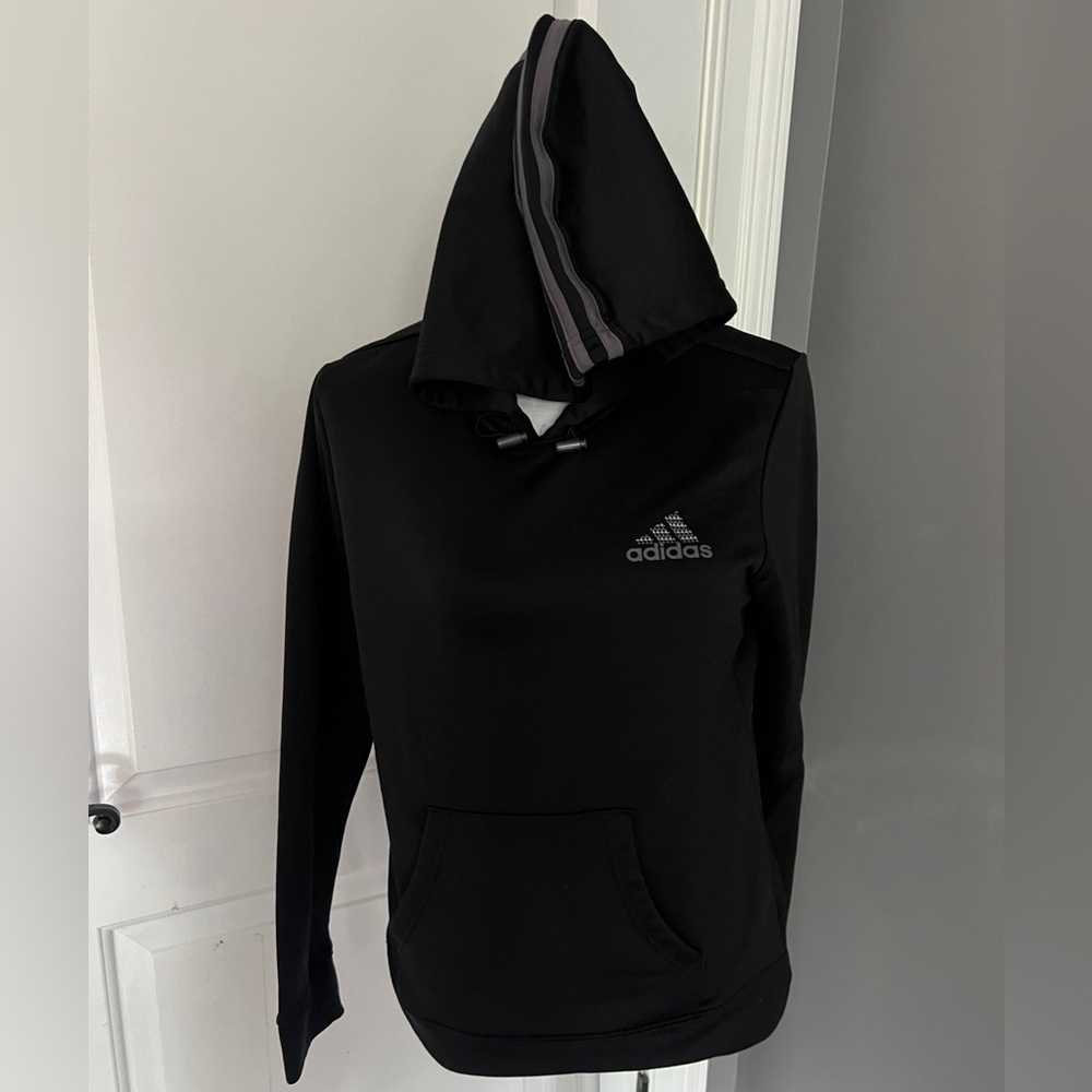 size medium black adidas hoodie